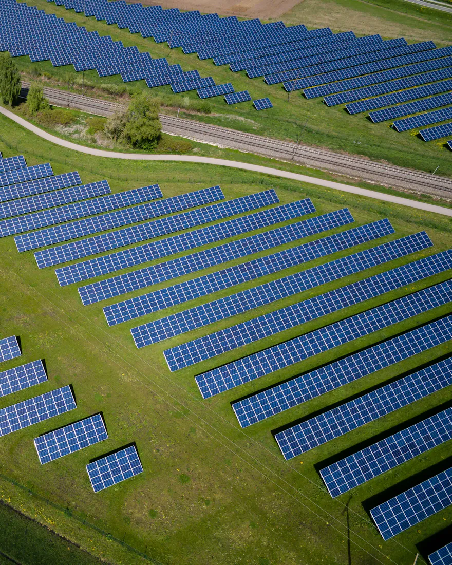 Usina solar vista de cima